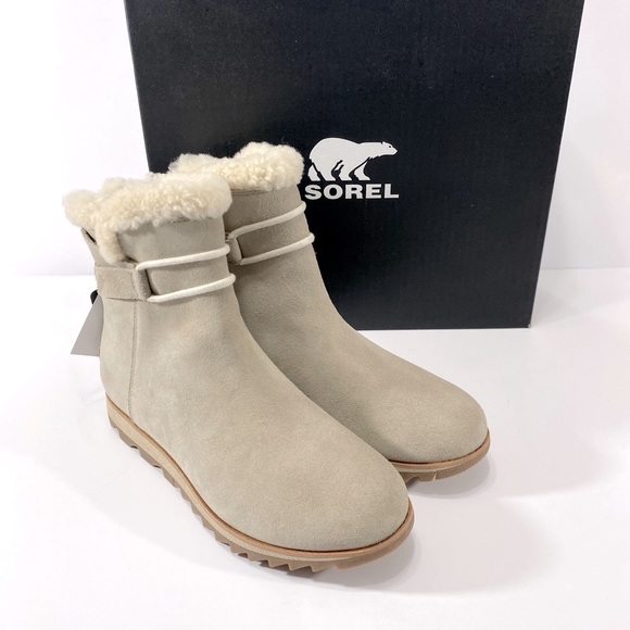 New Sorel Women’s Harlow Suede & Shearling Boots - Picture 2 of 12
